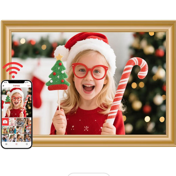 Frameo 10.1" WiFi Digital Picture Frame with 32GB Memory, 1280 x 800 IPS HD Touch Screen Electronic Photo Frame, Auto-Rotate, Slideshow, Wall Mountable, Share Photos/Video Remotely Anywhere