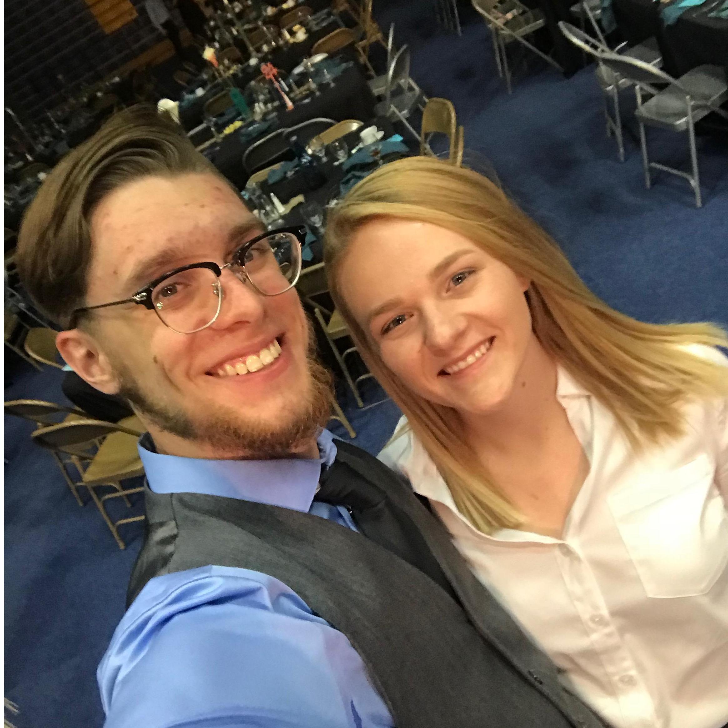 All dressed up at a banquet!