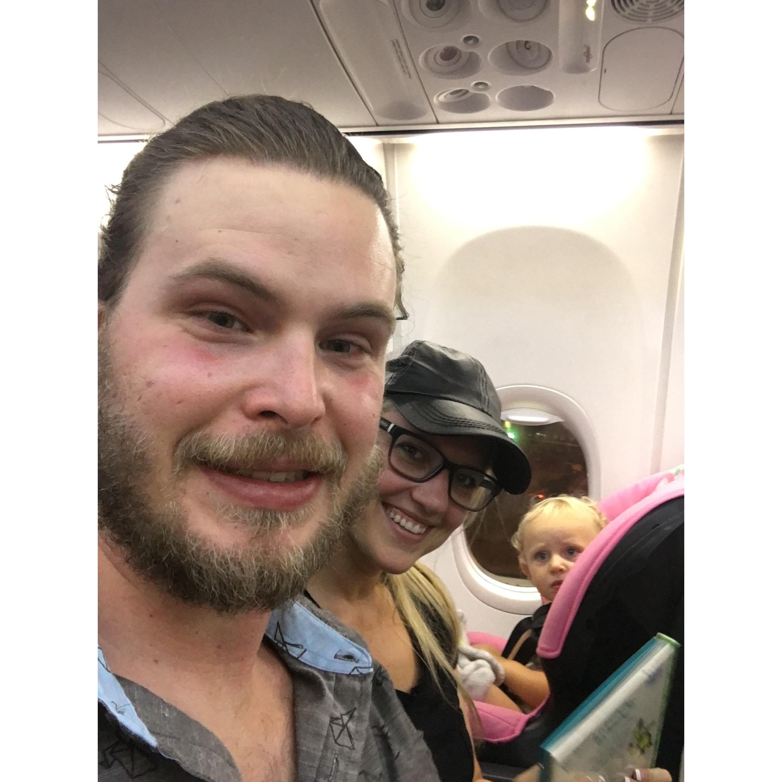 Meadow"s first flight! From her look here, it seems like she thinks its her last