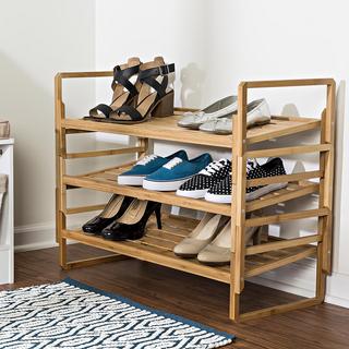 Nesting 3-Tier Bamboo Shoe Rack