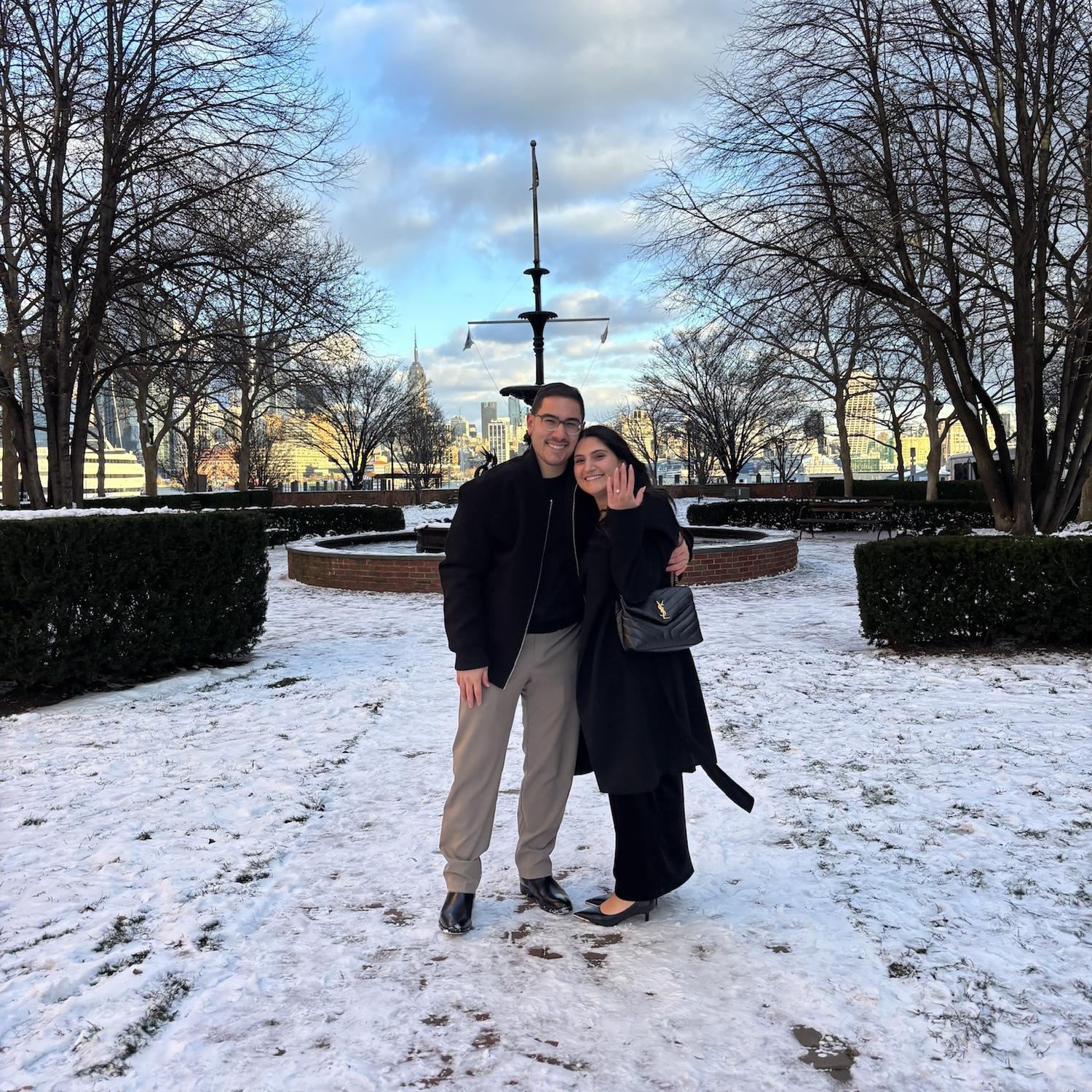 Steven proposed at Shipyard Park in Hoboken, NJ
