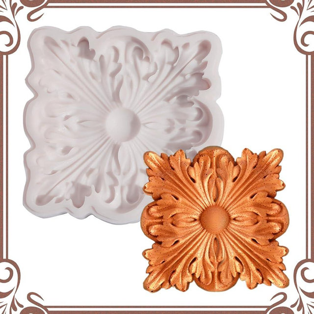 IKOJING Baroque Cake Decoration Silicone Mold, European Relief Chocolate Fondant Mold, Practical Kitchen Baking Supplies, for Candy, Sugar Craft, Cupcake Toppers, Resin, Clay Crafts