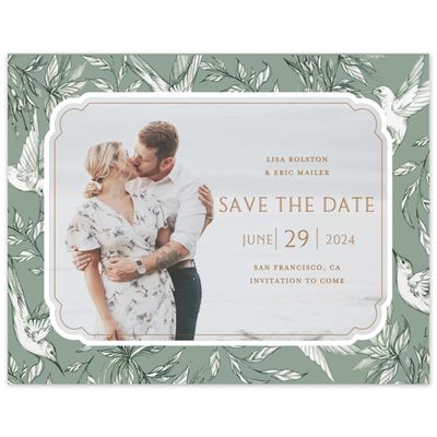 Green Boho Wedding Digital Save the Date - Brenton Photo