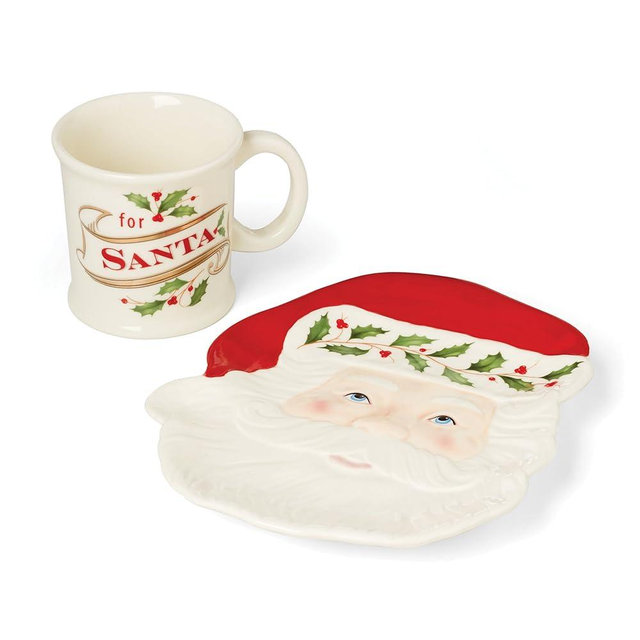 Lenox Holiday 2-Piece Cookies for Santa Set, 2.20, Red & Green