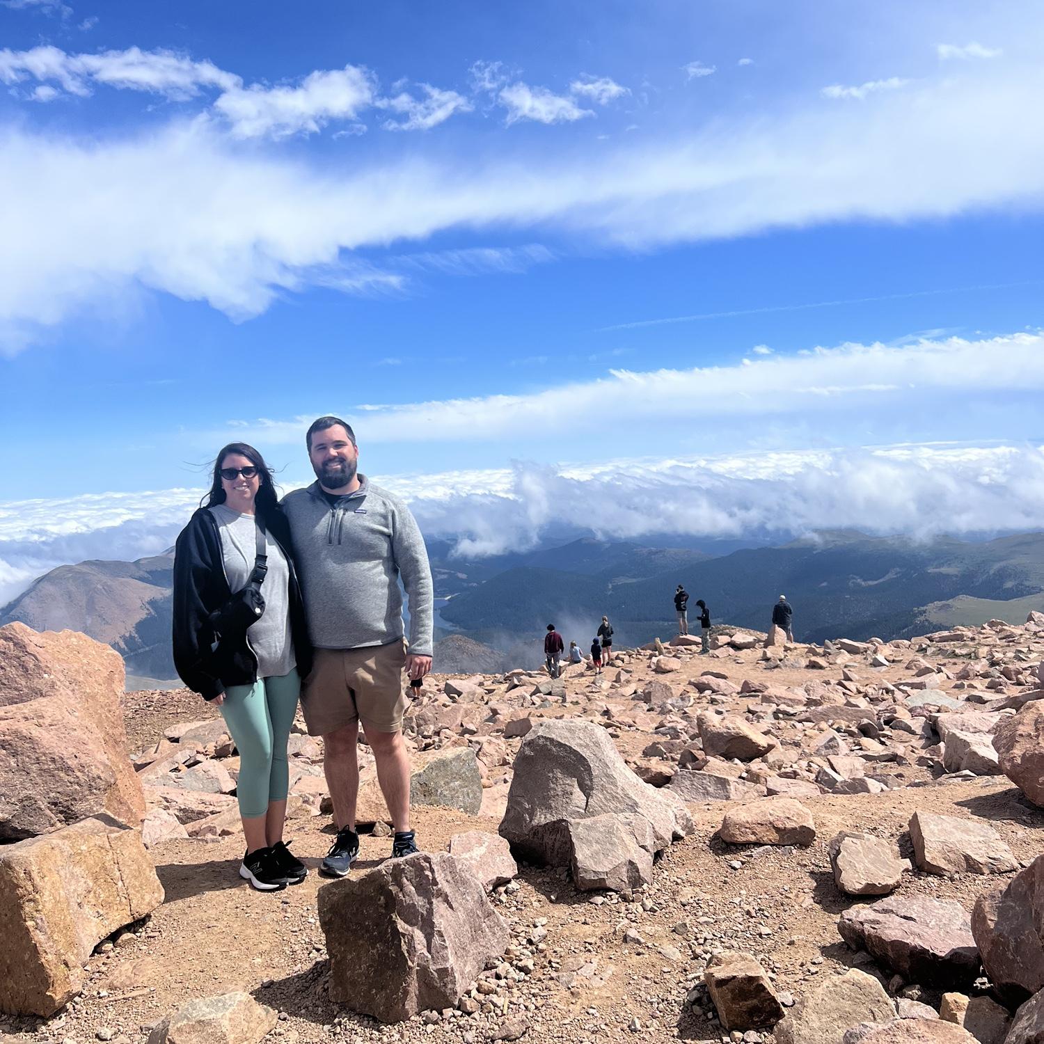 At the top of Pikes Peak in Colorado