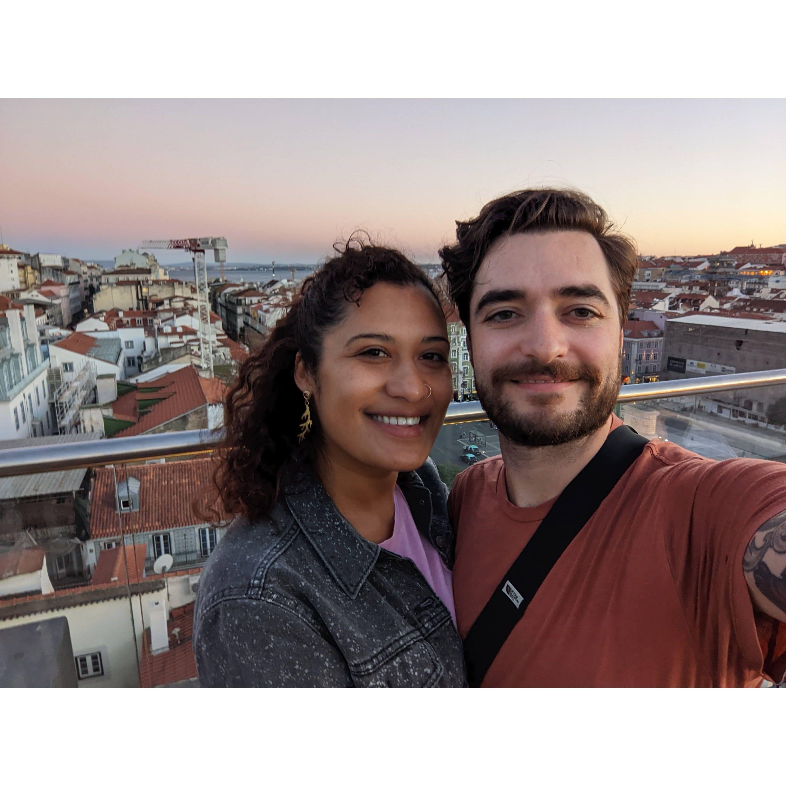 Rooftop sunset in Lisbon