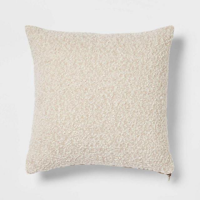 Woven Boucle Square Throw Pillow with Exposed Zipper - Threshold™