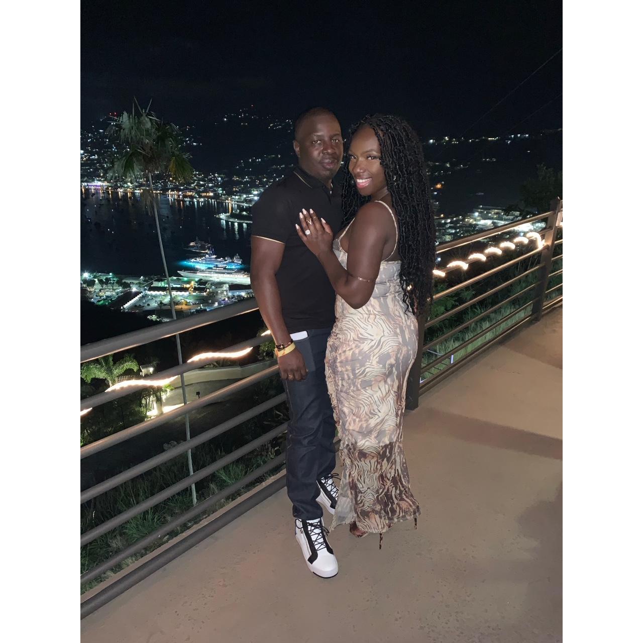 The night Andrew proposed to Jebbeh in St. Thomas U.S. Virgin Islands