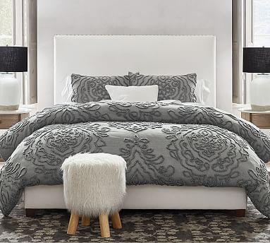 Raleigh Upholstered Square Tall Bed