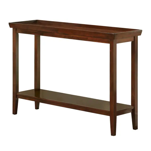 Ledgewood Console Table Espresso - Breighton Home: Solid Rubberwood, 2-Tier Design, Tapered Legs