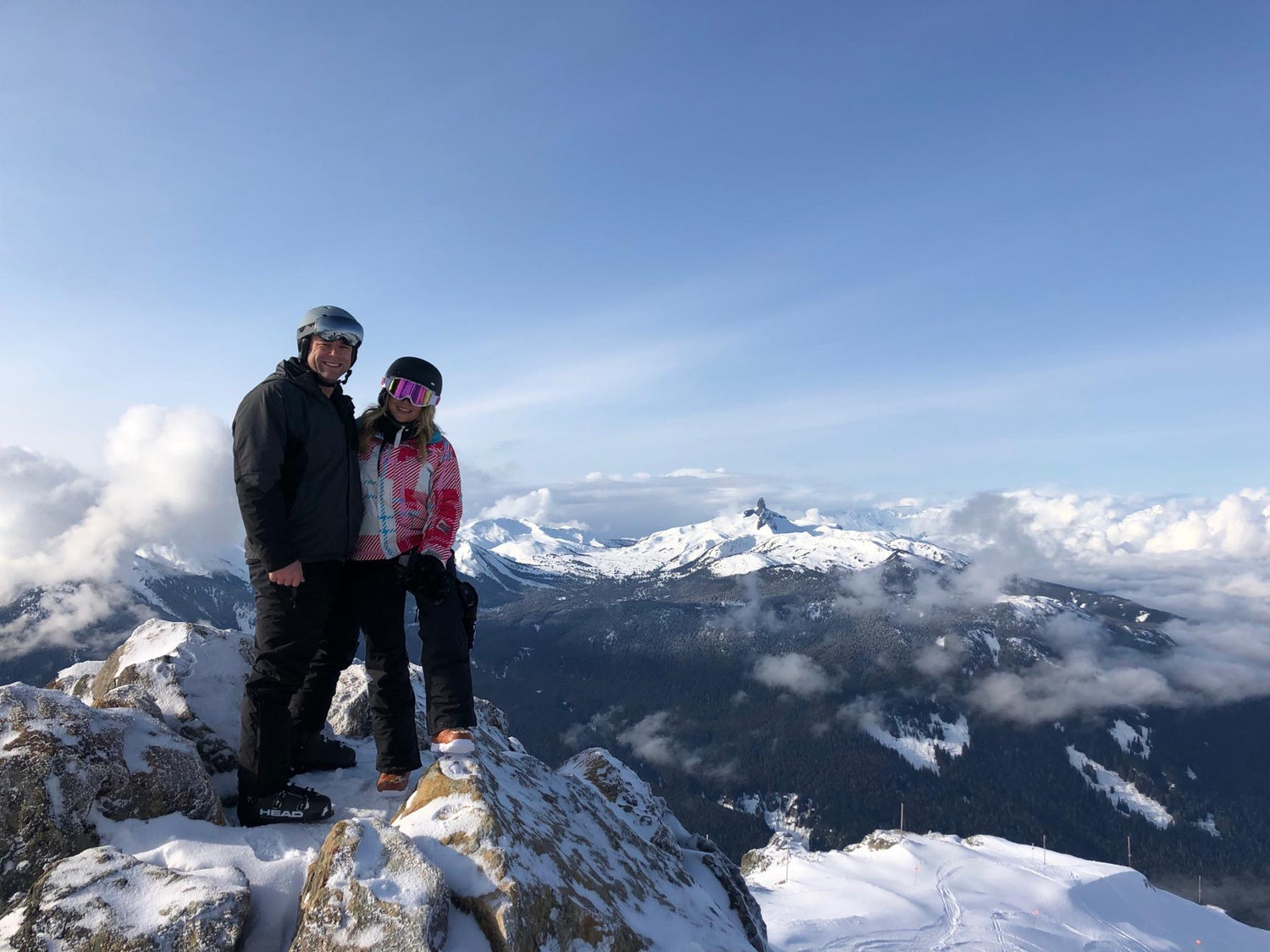 Our first trip to Whistler in March 2019. We camped in the RV about 10 minutes from the mountain & had a few incredible days exploring & getting to know each other. This pic was on the highest peak ❤️