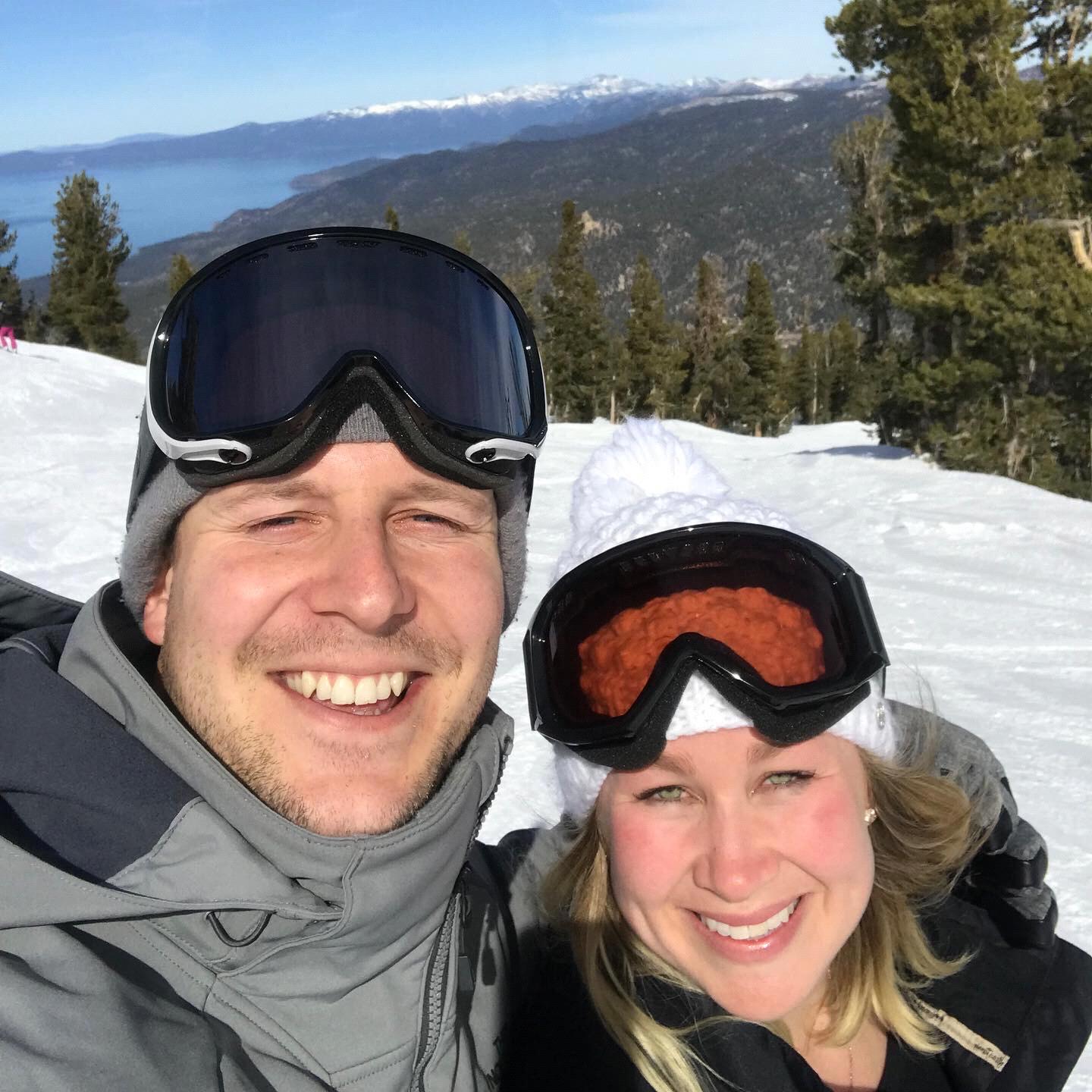 Snowboarding in Tahoe...where Ryan proved his patience with Lisa...