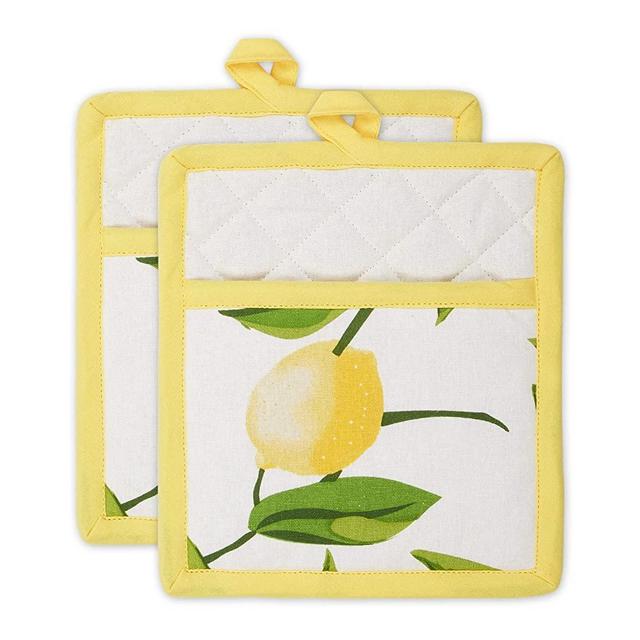 DII Lemon Bliss Kitchen Collection, Potholder Set, 2 Piece