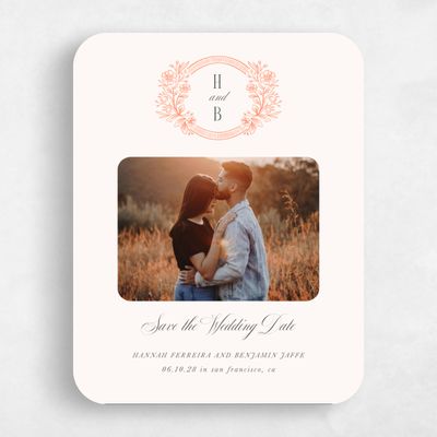 Orange Rounded Wedding Save the Date - Tauriel Photo
