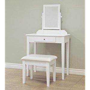 Frenchi Home Furnishing 3 Piece Wood Vanity Set, White Finish