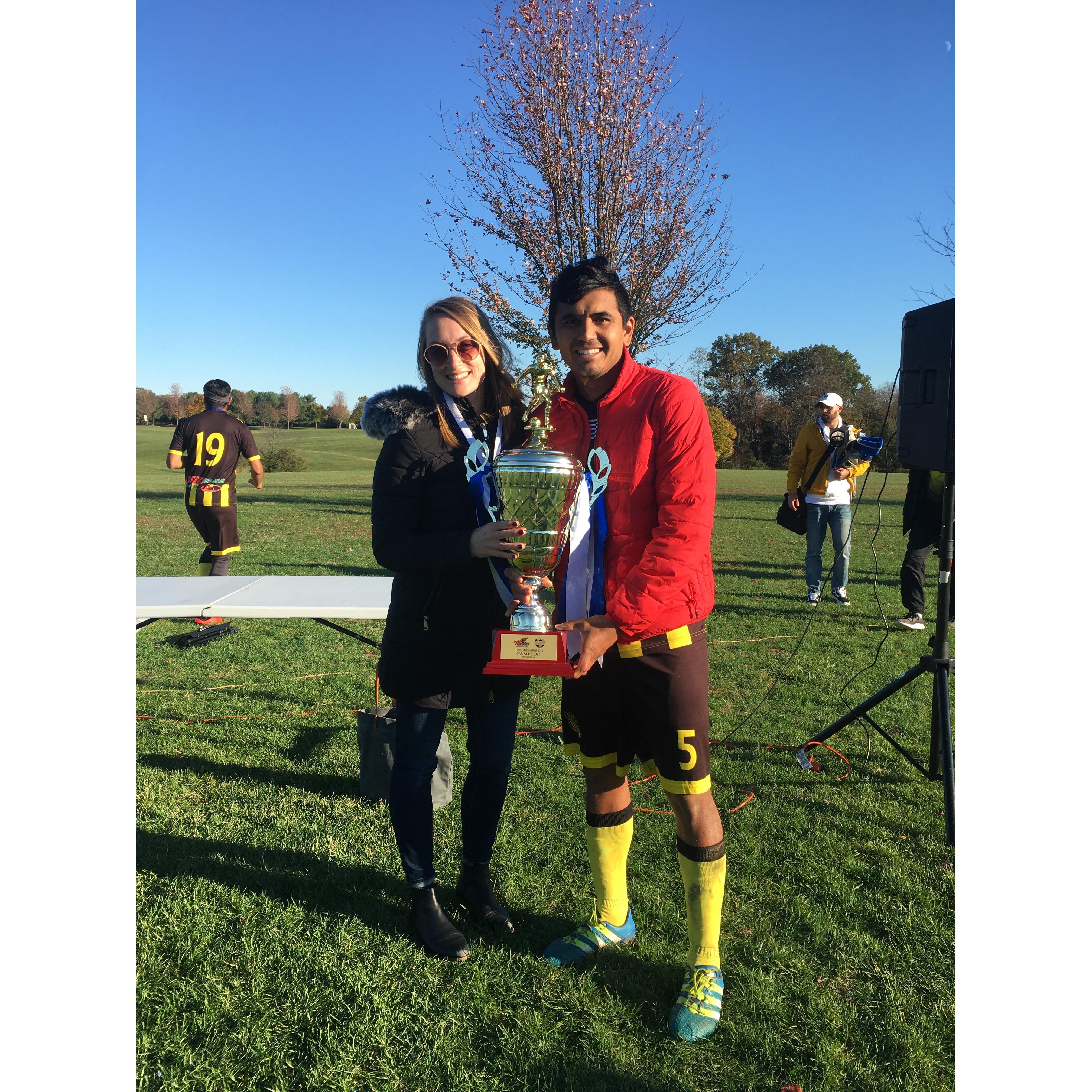 Celebrating another soccer championship. October 2019.