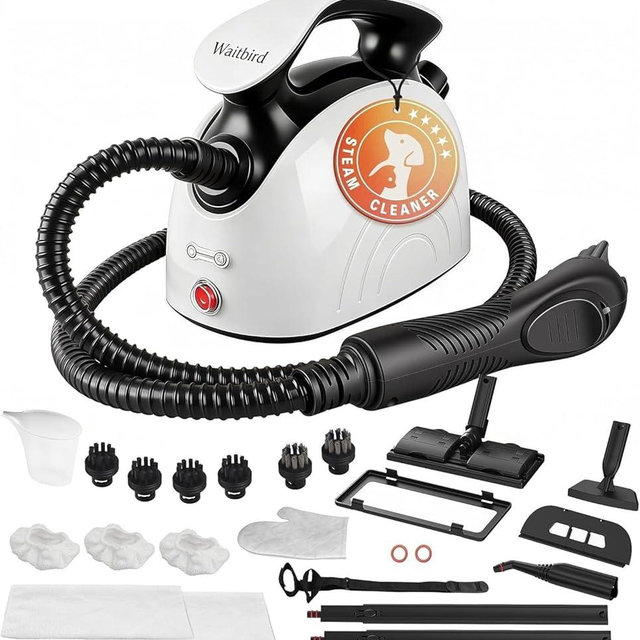 Waitbird 4.5 Bar High Pressure Steam Cleaner for Home, 248°F High Temp Handheld Steamer for Cleaning, 21-Piece Accessories Kit, Multi-Purpose Cleaner for Grease, Tile, Grout, Kitchen, Bathroom & Car