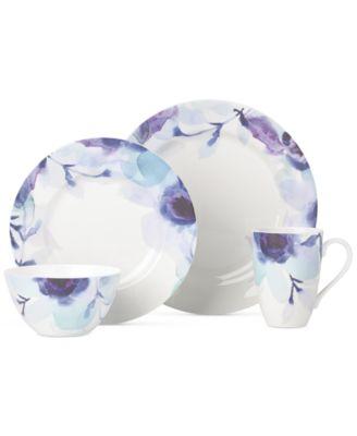 Lenox - Indigo Watercolor Floral  Porcelain 4-Pc. Place Setting, Created for Macy's