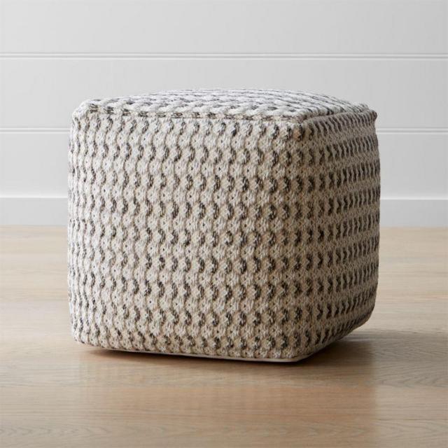 Briar 18"x18" Neutral Pouf