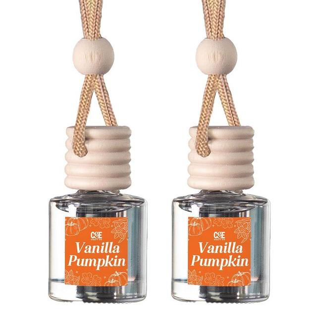 CE Craft Car Air Fresheners - Hanging Car Air Freshener Diffuser - Reusable Bottle with Long Lasting Car Oil Scent - 2 pack, Vanilla Pumpkin
