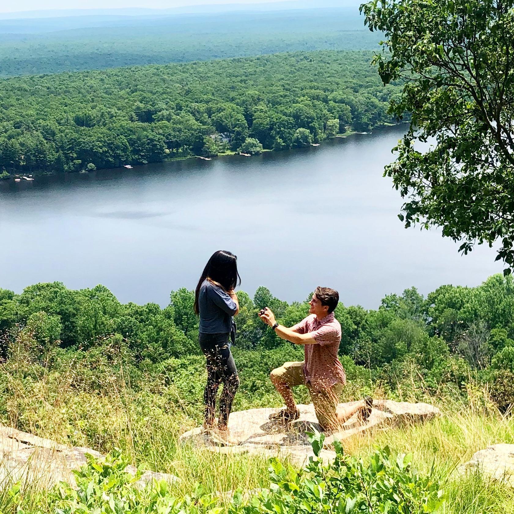 Billy proposing to Lauren on Skytop Mountain on July 2nd, 2020.