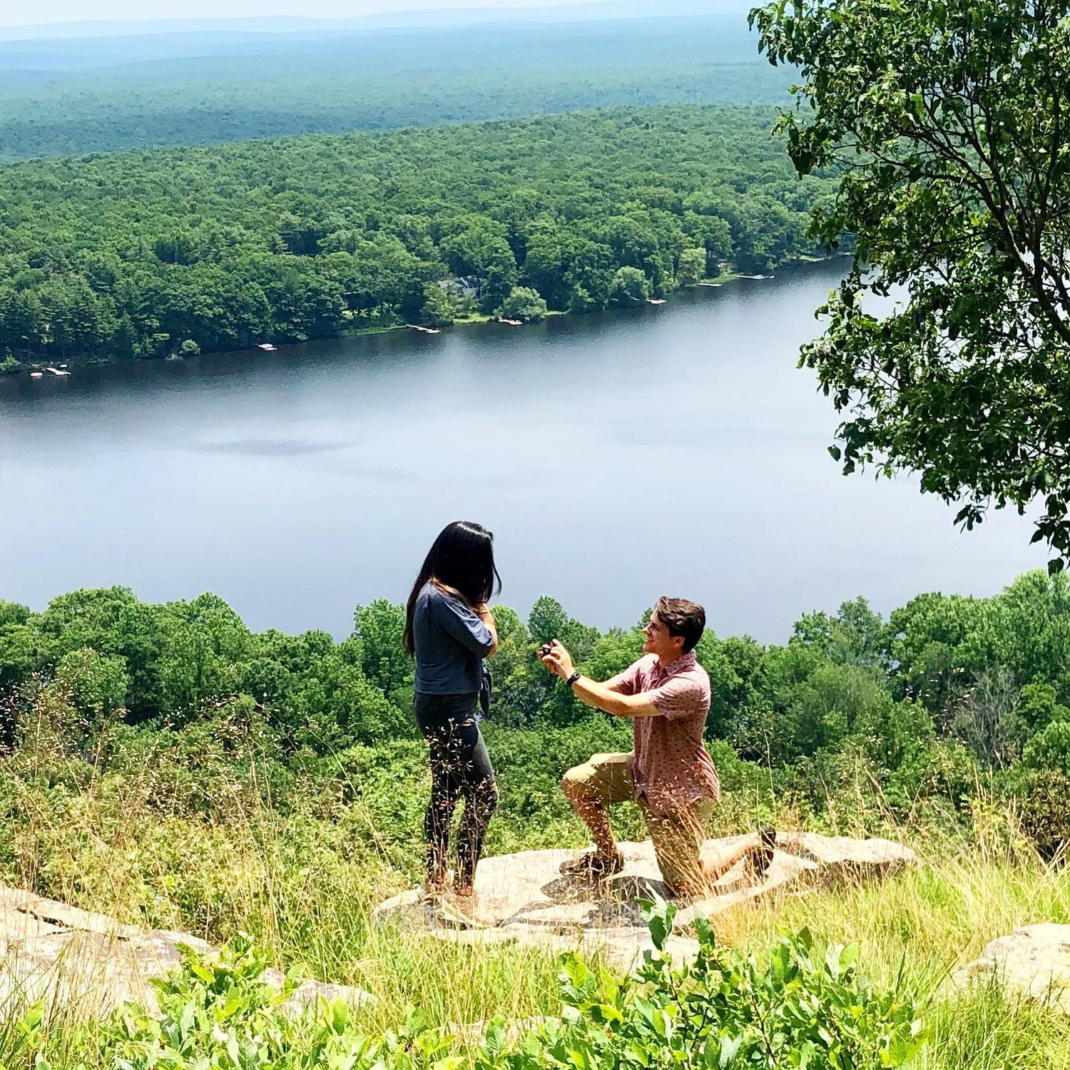 Billy proposing to Lauren on Skytop Mountain on July 2nd, 2020.