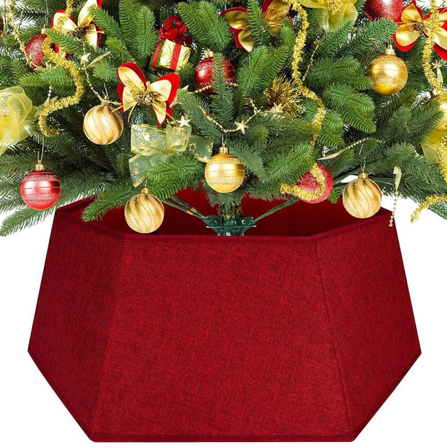 EverMerry Christmas Tree Skirt 26’’ Christmas Tree Skirts Collar Stand, Foldable Christmas Tree Ring for Artificial Trees Christmas Tree Decor Base Cover & Holiday Decor & Party