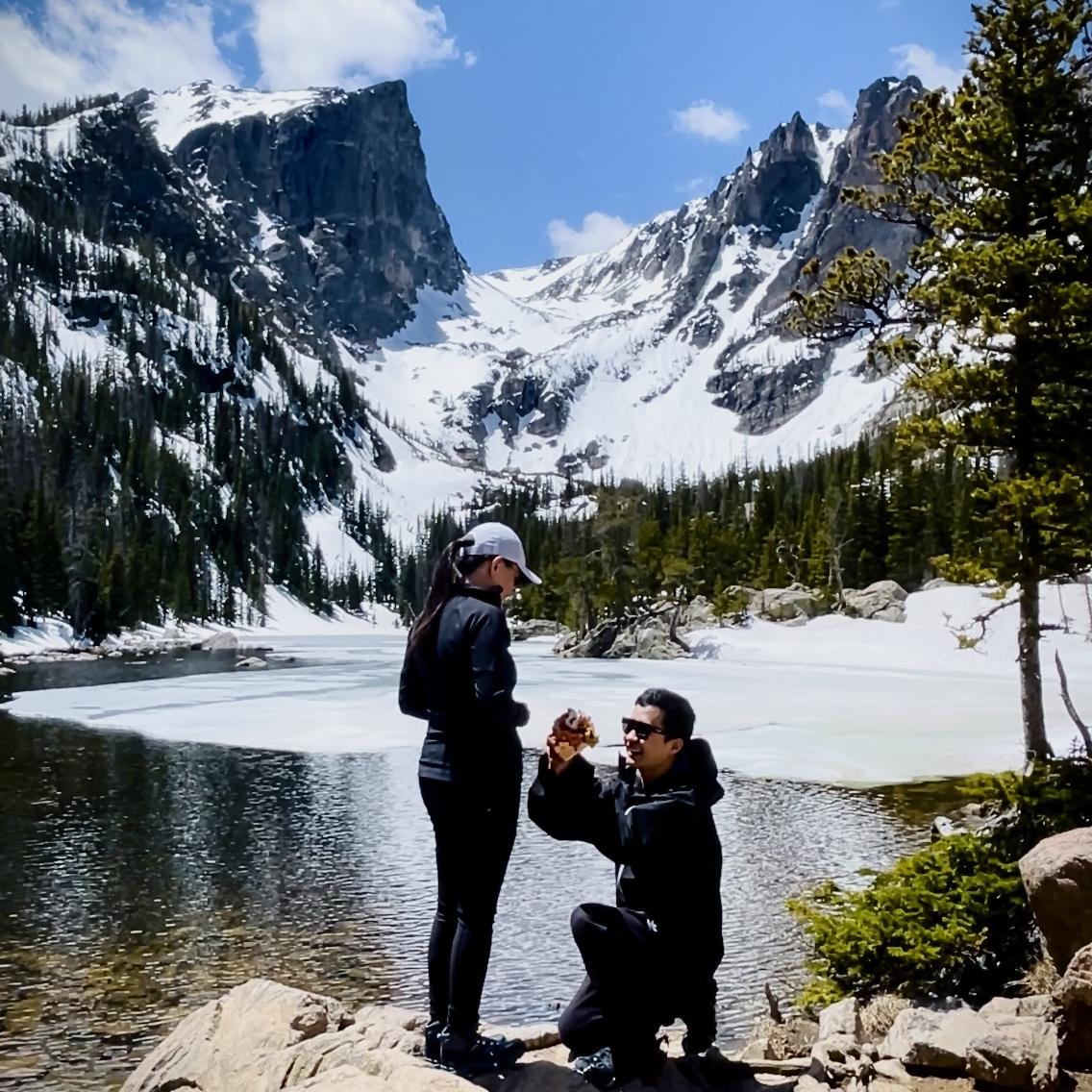 5/27/2024 we got engaged at Dreams Lake, Rocky Mountain National Park