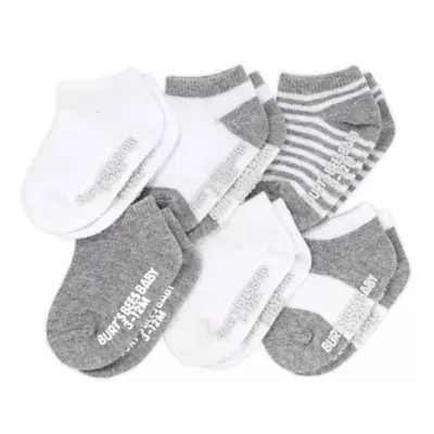 Burt's Bees Baby® Size 3-12M 6-Pack Organic Cotton Socks in Heather Grey