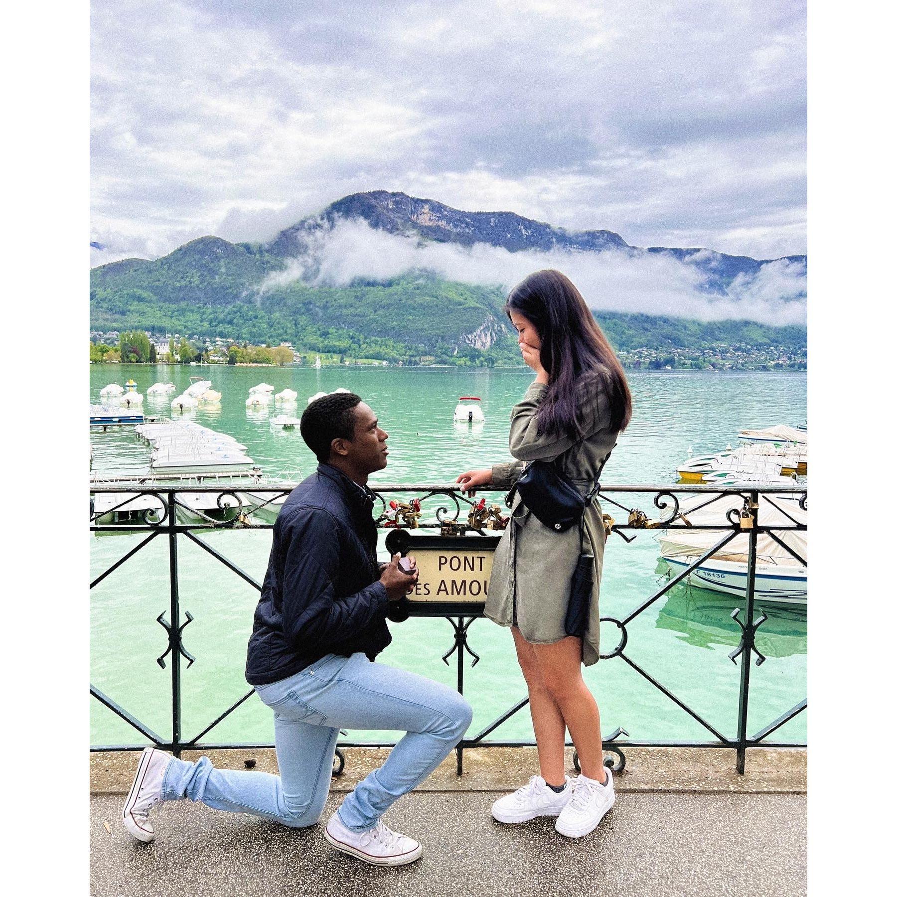 Jean Paul proposing in Annecy, France <3