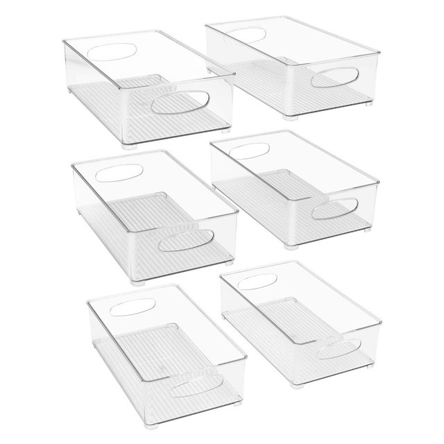 Sorbus Stackable Refrigerator Organizer Bins Medium 6 Pack