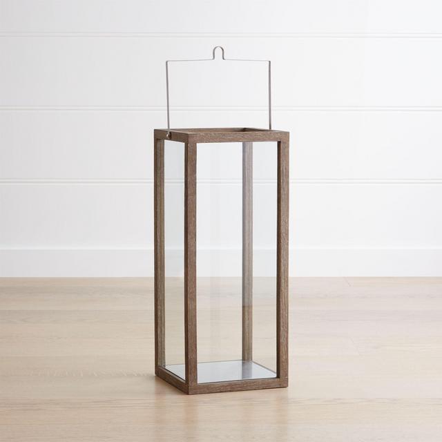 Crosby 24" Grey Teak Lantern
