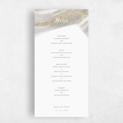 Grey Wedding Menu - Larimer