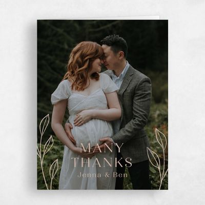 Latte, Brown Wedding Thank You - Cassis Photo