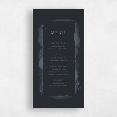 Black Fall Wedding Menu - Zortas