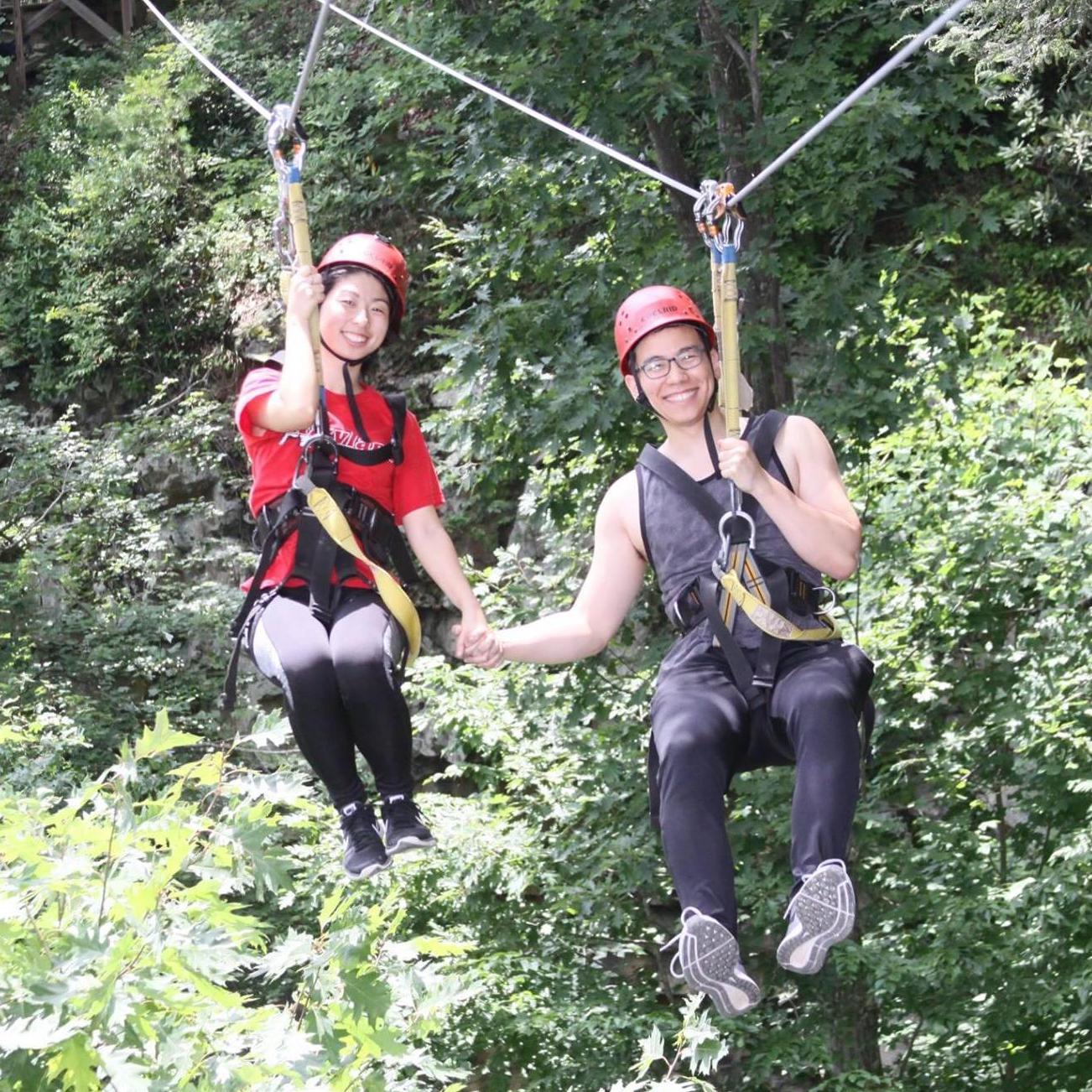 ACE Adventure Resort - whitewater rafting and zip lining with a group of 12 friends! :)