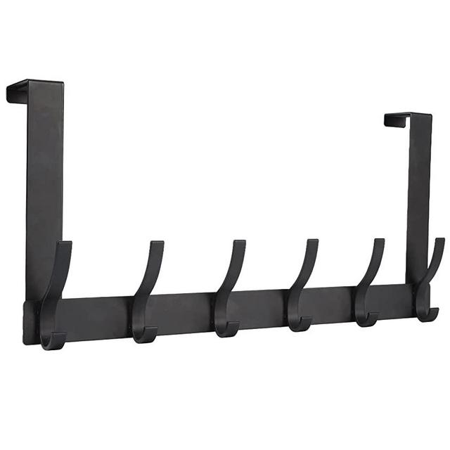 Optish Over The Door Hooks, Door Hanger Hooks, Over The Door Towel Racks for Bathroom with 12 Coat Hooks for Hanging Clothes Coats Towels, Fits 1-3/4" Thick Door
