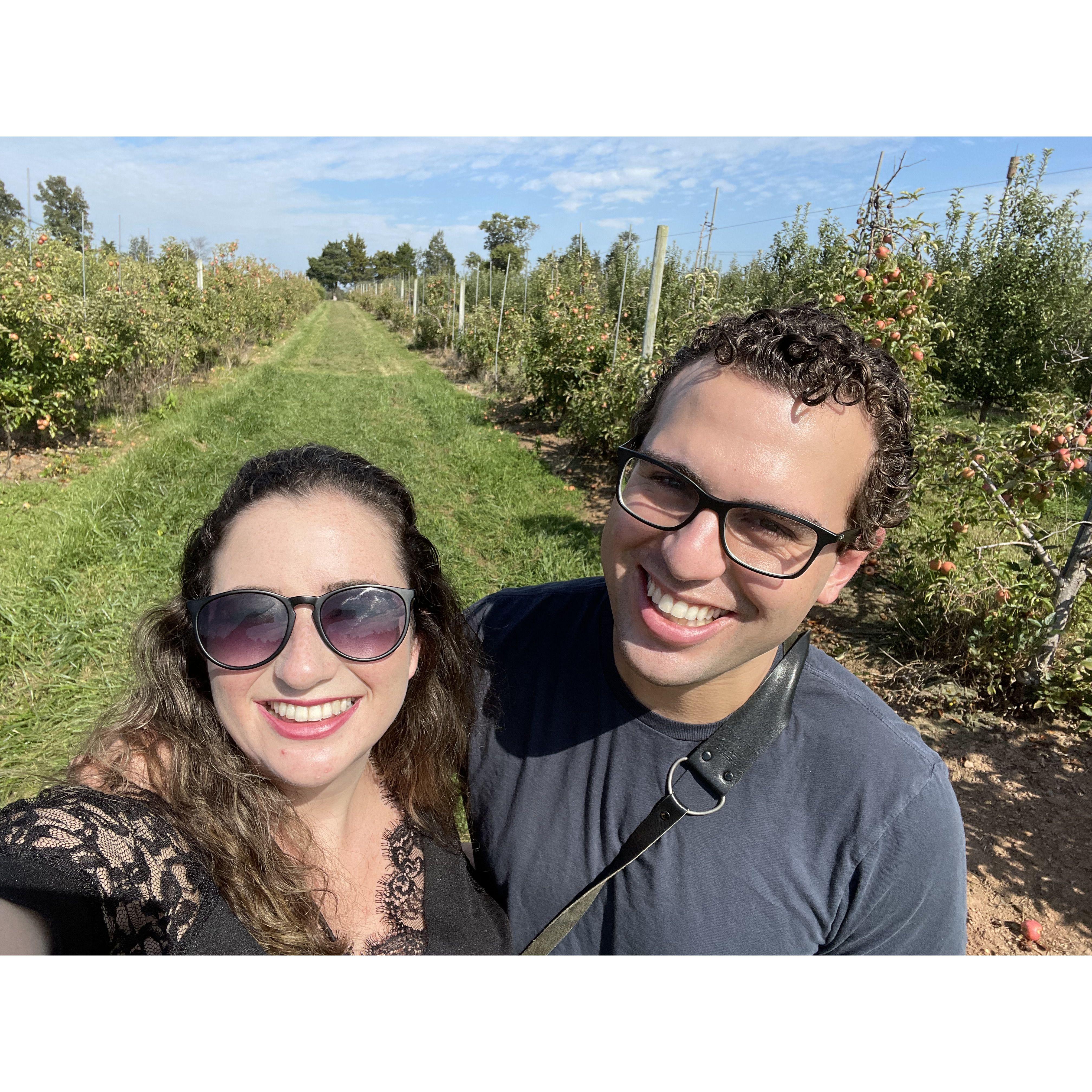 October 2021: They continued the apple-picking tradition when Stephen visited Grace in Virginia.