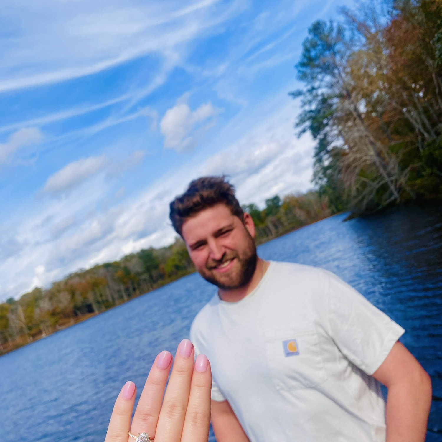 Ethan grew up fishing on this lake! When he asked her to marry him, he told her he chose this spot on the lake because this is where he plans to bring their kids one day and tell them all about it!