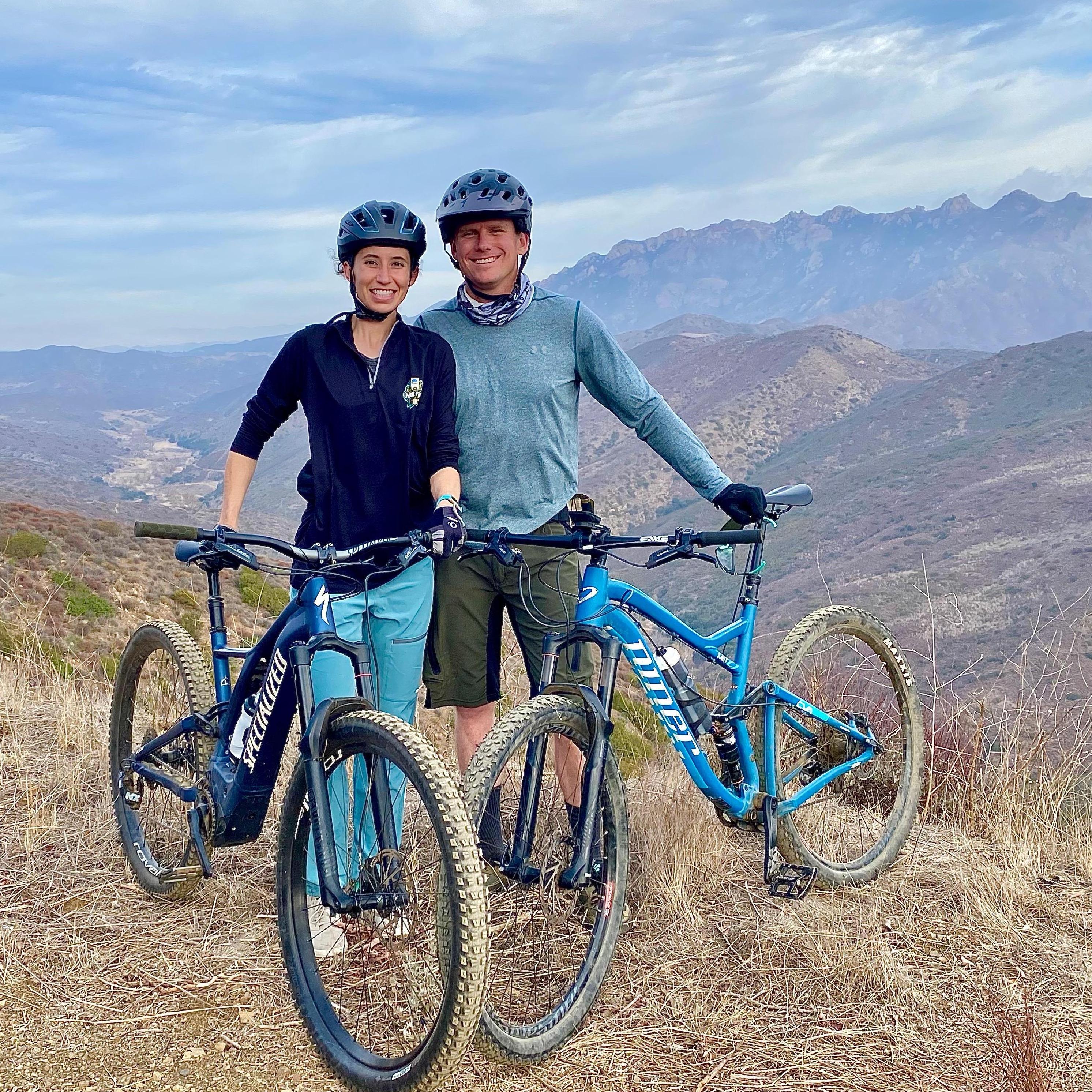Mountain biking while Mitchell was on deployment in Mugu, California.