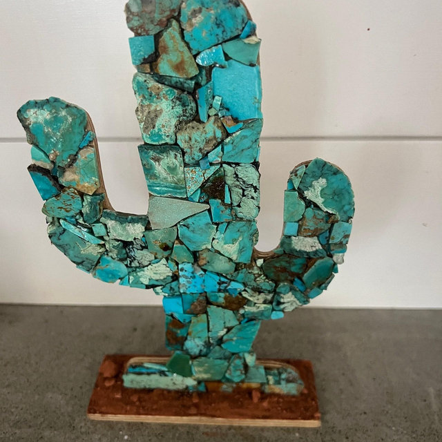 Gorgeous Old Stock Sedona Red Dirt Southwest Turquoise Saguaro Cactus home decor gift Royston Morenci Bisbee Sleeping Beauty