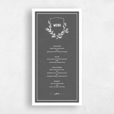 Gray, Grey Wedding Menu - Humboldt