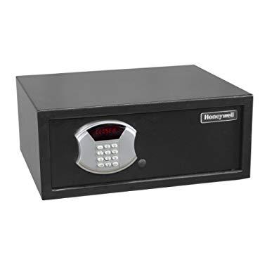 Honeywell Safes & Door Locks - 5105 Low Profile Steel Security Safe with Hotel-Style Digital Lock, 1.14-Cubic Feet, Black
