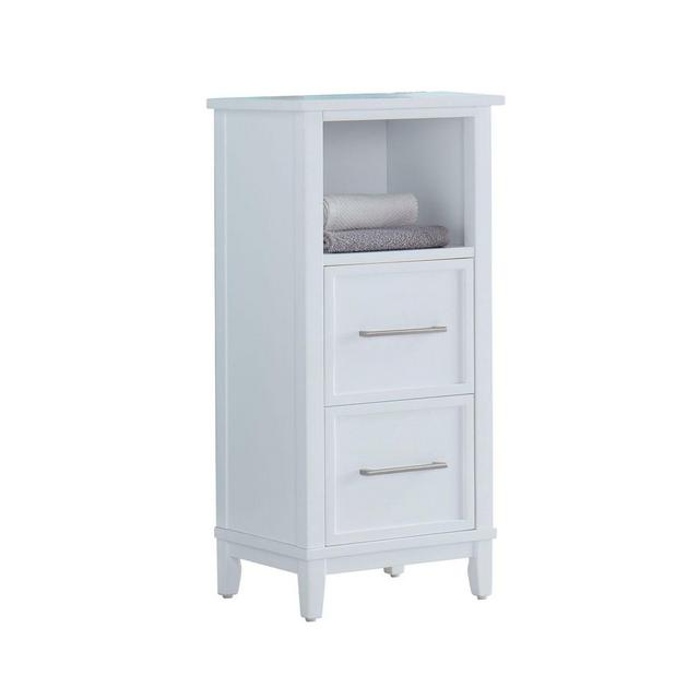 2-Drawer Bathroom Floor Cabinet in White