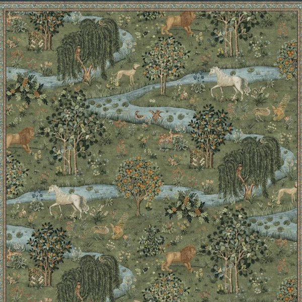 Morris & Co. Owl & Willow Green Tufted Rug | Ruggable