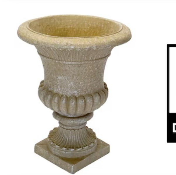 Urn 21.0-in W x 21.0-in L Brown Concrete Outdoor Planter