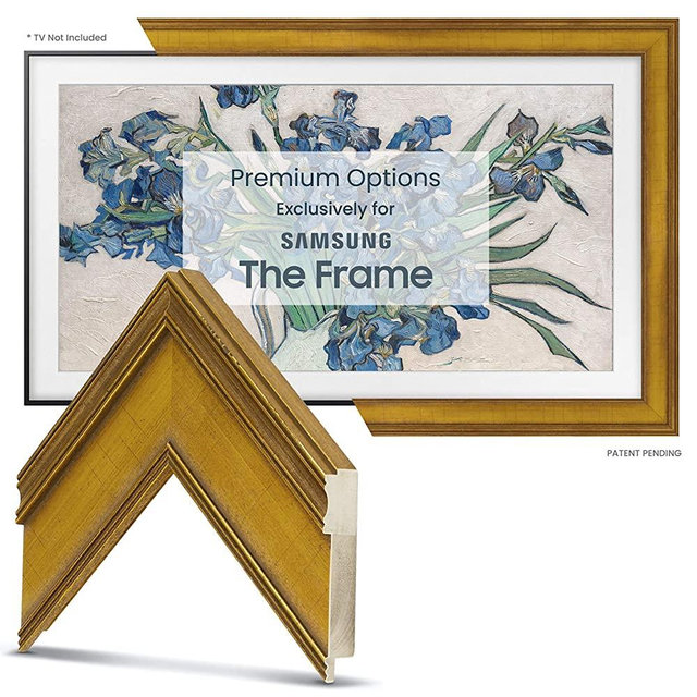 Deco TV Frames - Antique Gold Smart Frame Compatible Only with Samsung The Frame TV (65", Fits 2021 Frame TV)