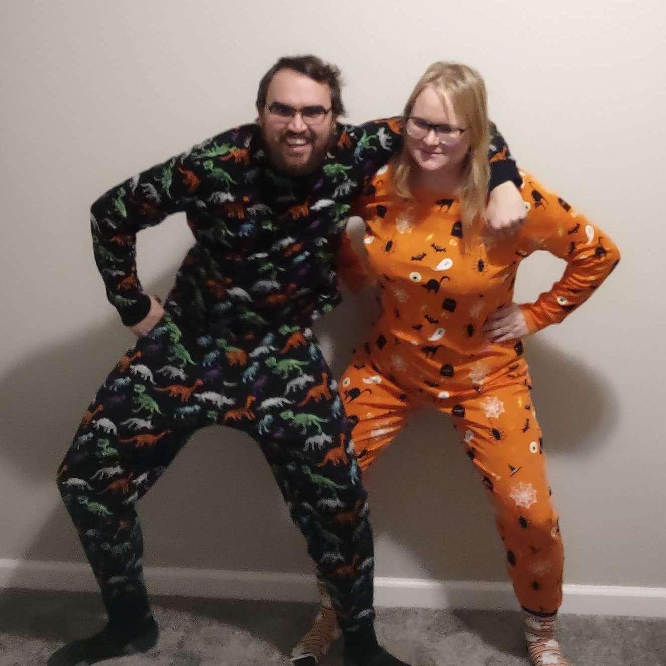 Our first Halloween together! We got matching pajamas!