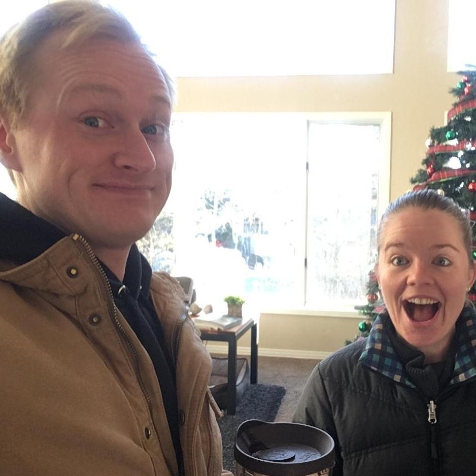 We snuck a selfie at our new house during the inspection prior to purchase...hehehe!