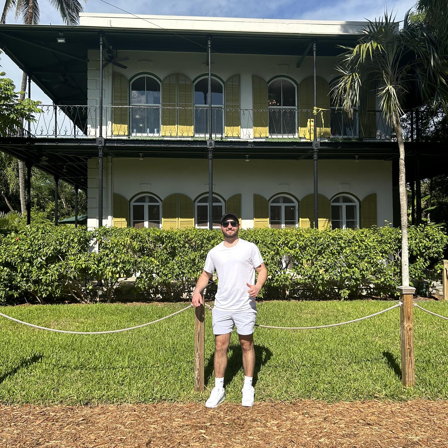 John at the Hemingway House. His favorite place in Key West.
